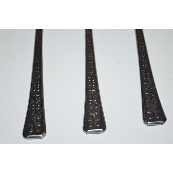 INTERPUR Stainless Japan FLORENZ  4 PETALS Flower 4 Teaspoons 6 1/2" - Picture 3 of 7